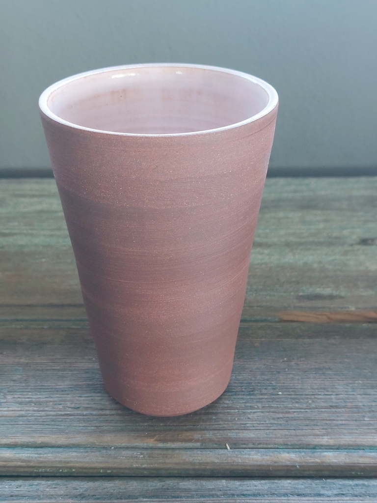 vaas roodbakkende klei - roze hoogte 12,5