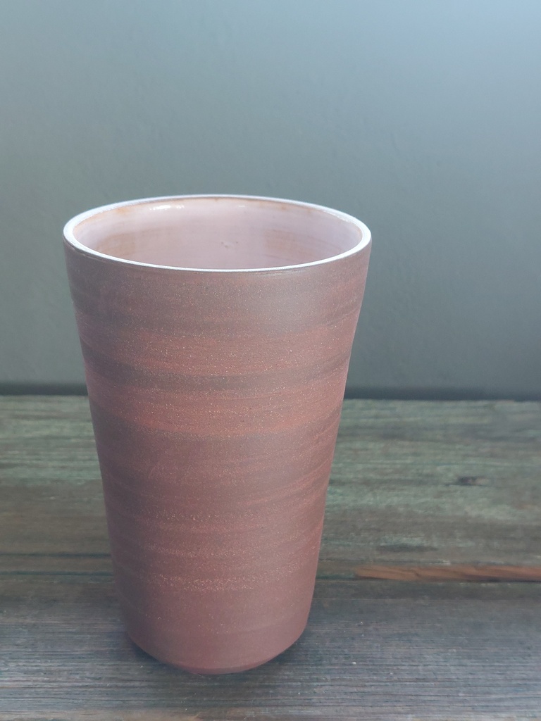vaas roodbakkende klei - roze hoogte 14,5