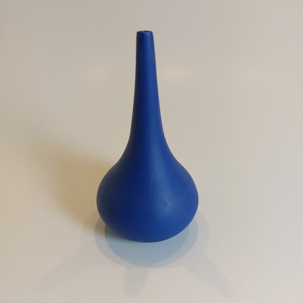 blauw vaasje - ingekleurde porselein, H 13 cm